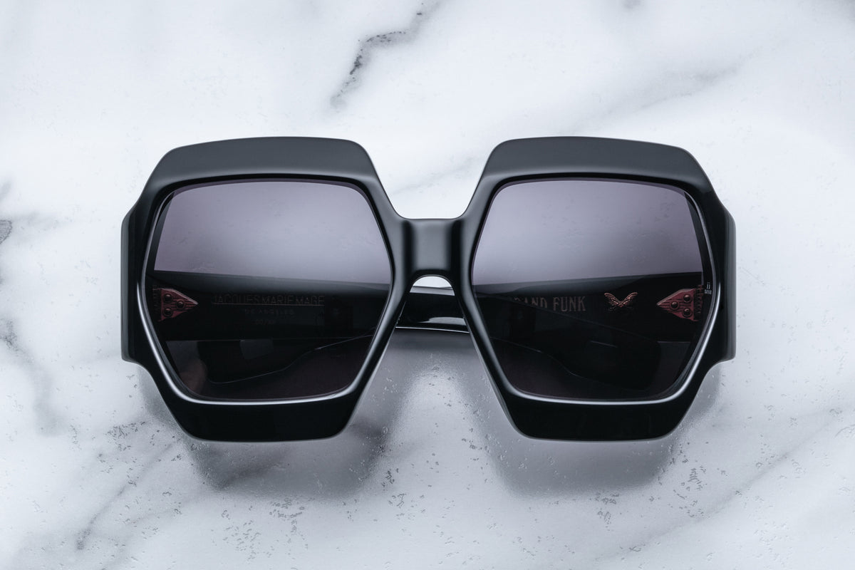 Jacques Marie Mage GRANDFUNK Black sunglasses showing substantial limited-edition frame construction