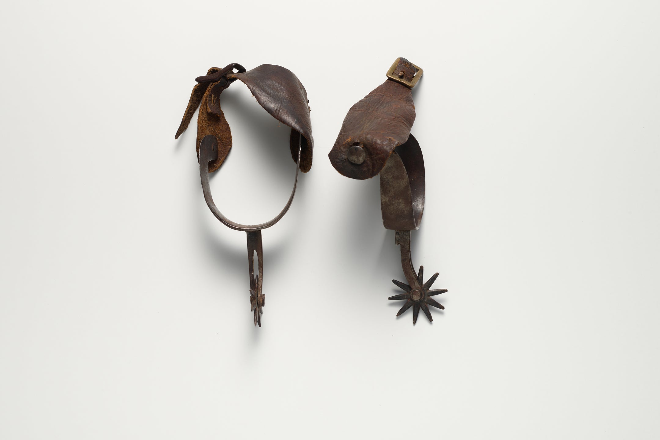 HANDMADE SPURS WITH BOOT STRAPS, c. 19th century